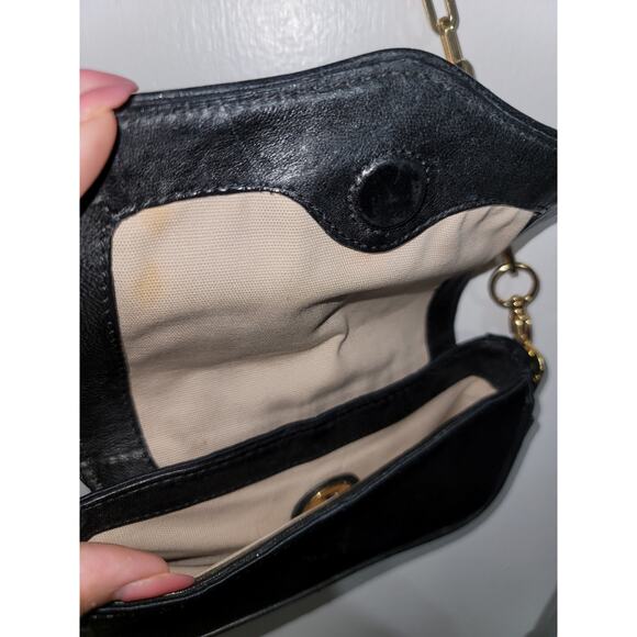 Tory Burch Amanda Logo Clutch Crossbody Bag Satin Black - Picture 4 of 6